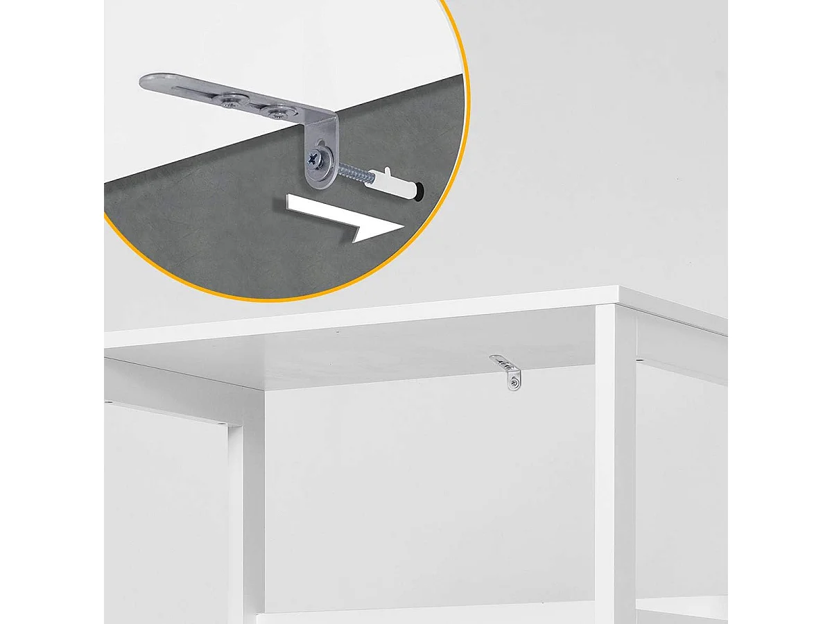 Armoire de Salle de Bain Meuble de Rangement WC, avec Tiroir, 2 Étagères Ouvertes,Double Porte,Meuble d’entrée Cuisine Salon,Blanc