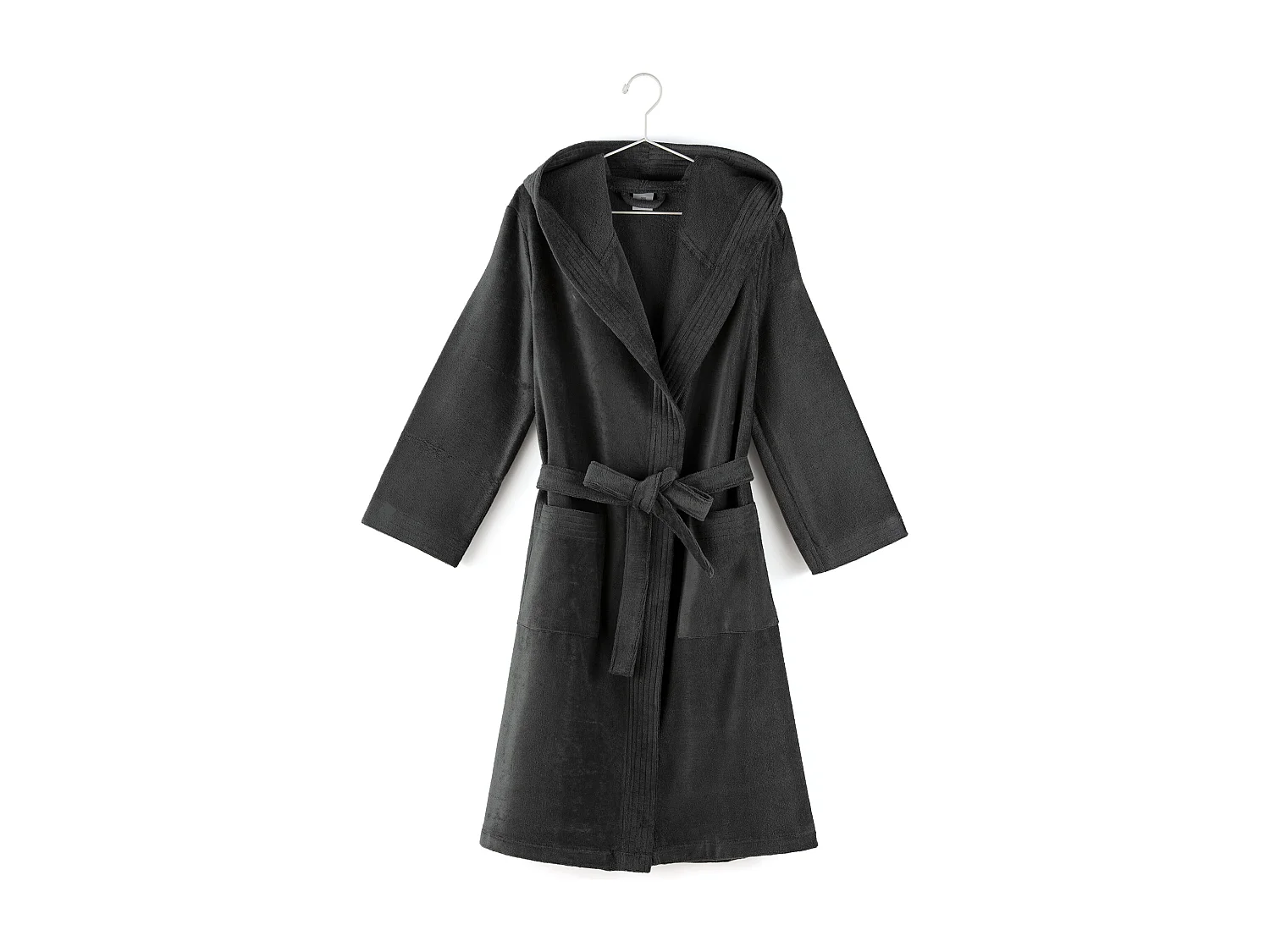 Peignoir à capuche adulte COOL coton XXL velours gris Anthracite