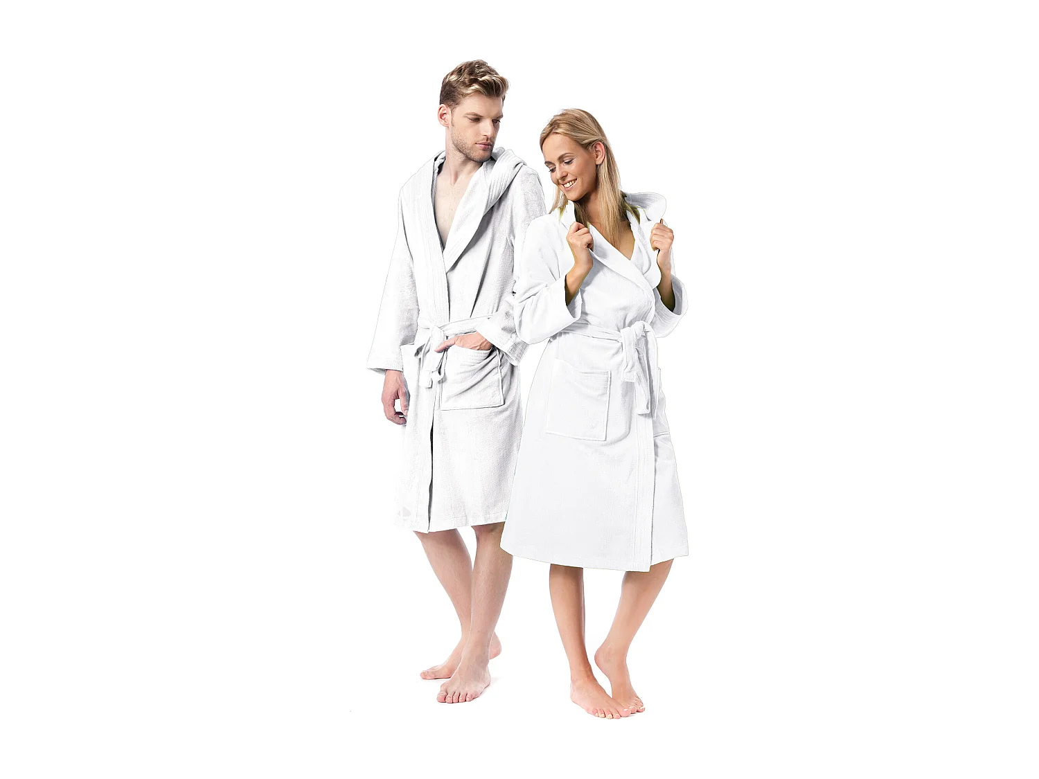 Peignoir à capuche adulte COOL coton XXL velours Blanc