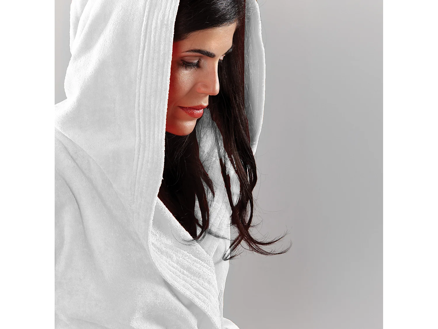 Peignoir à capuche adulte COOL coton XXL velours Blanc