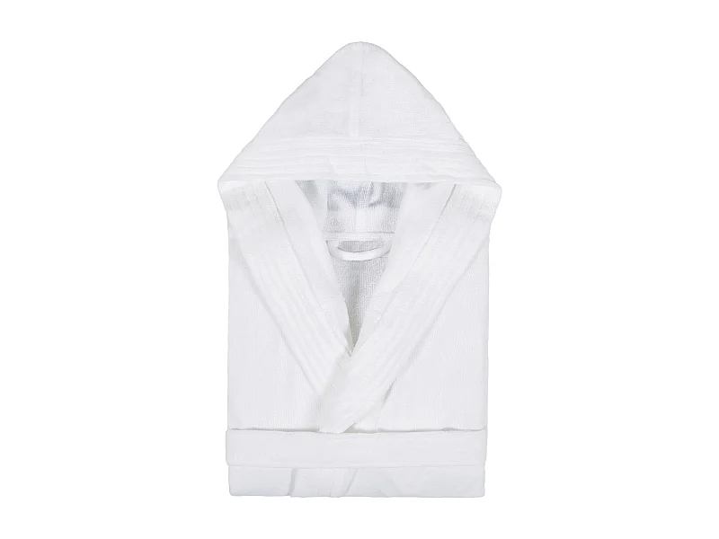 Peignoir à capuche adulte COOL coton XXL velours Blanc