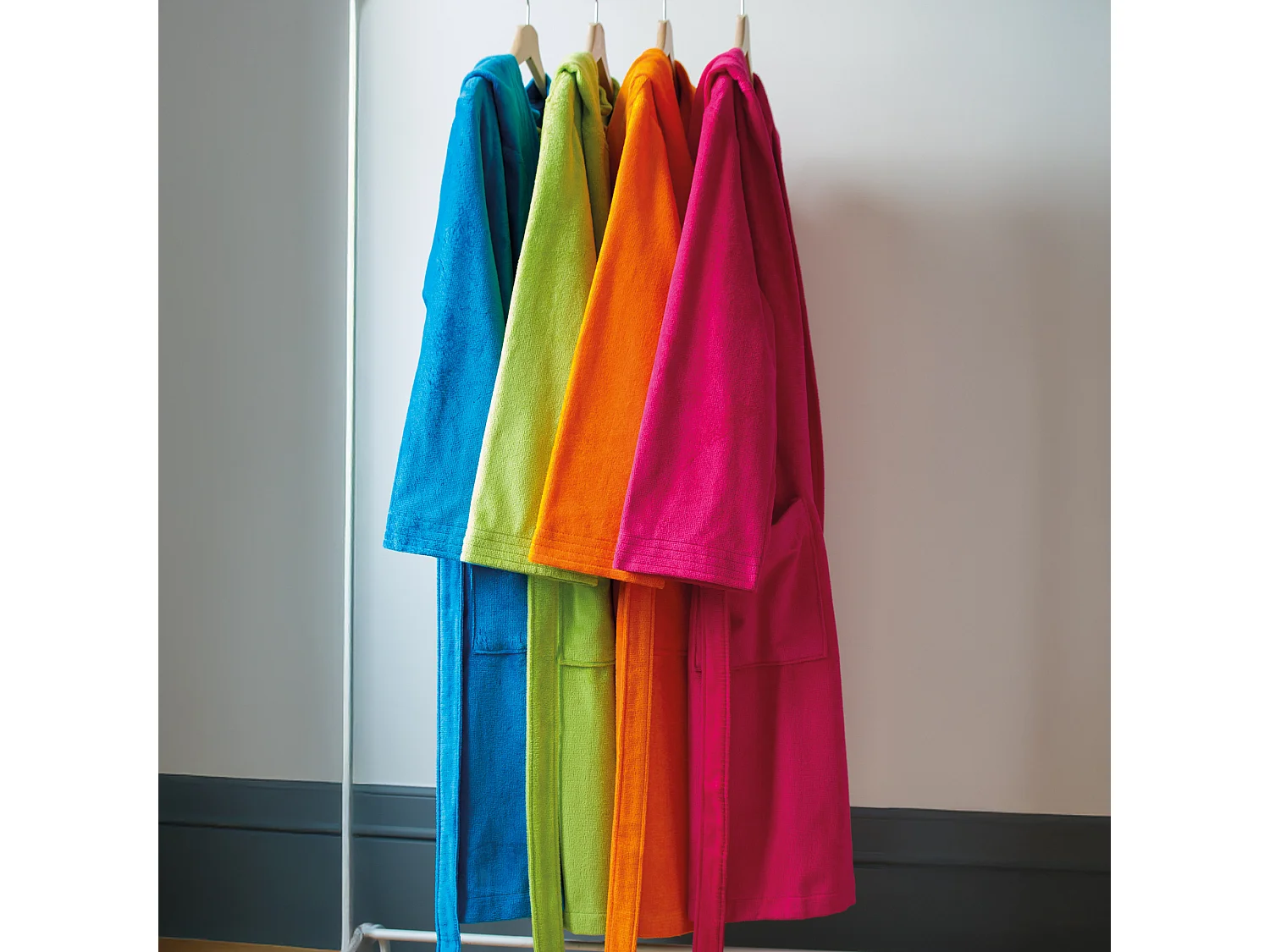 Peignoir à capuche adulte COOL coton XXL velours Rouge