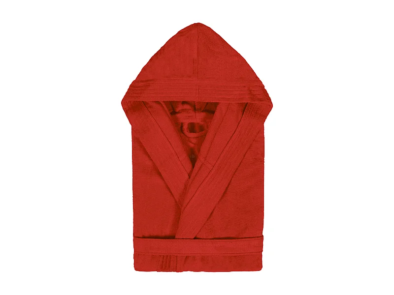Peignoir à capuche adulte COOL coton XXL velours Rouge
