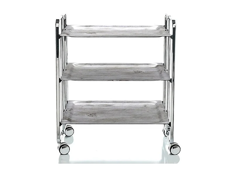 Carrello salvaspazio cucina, pieghevole, 3 ripiani, BAUHAUS. Struttura cromata