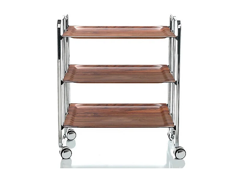 Carrello salvaspazio cucina, pieghevole, 3 ripiani, BAUHAUS. Struttura cromata