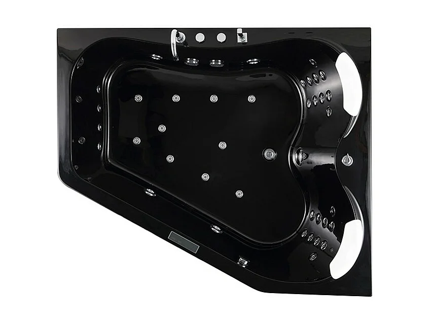 Baignoire balnéo MARINA BLACK 2 places ARCHIPEL® 181x151 - DROITE
