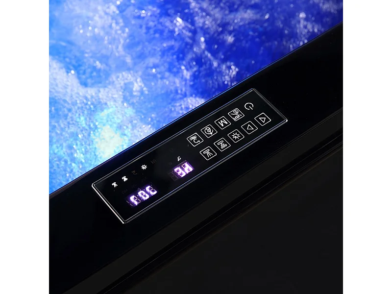 Baignoire balnéo MARINA BLACK 2 places ARCHIPEL® 181x151 - DROITE