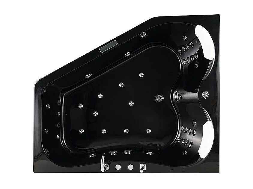 Baignoire balnéo MARINA BLACK 2 places ARCHIPEL® 181x151 - GAUCHE