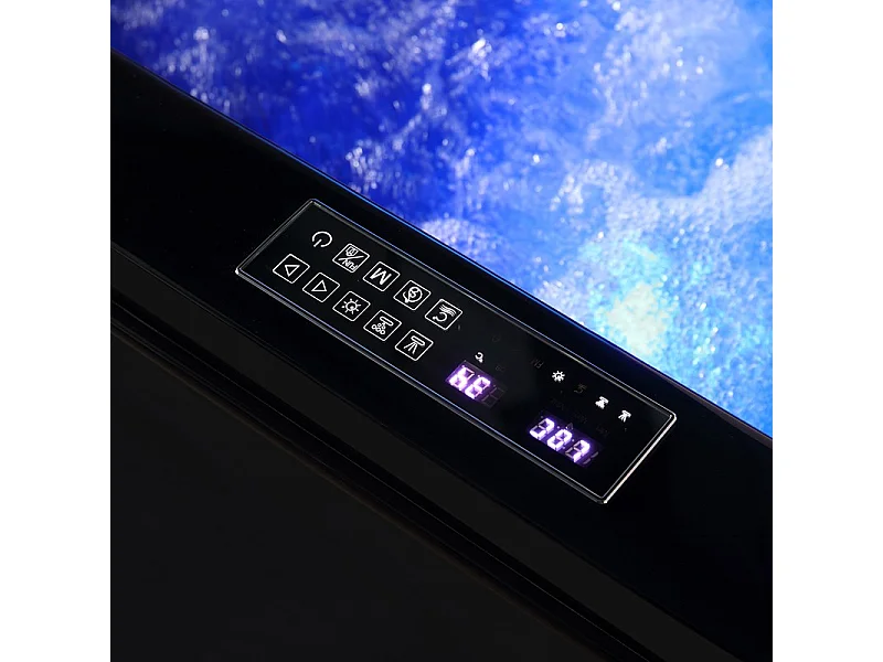 Baignoire balnéo MARINA BLACK 2 places ARCHIPEL® 181x151 - GAUCHE