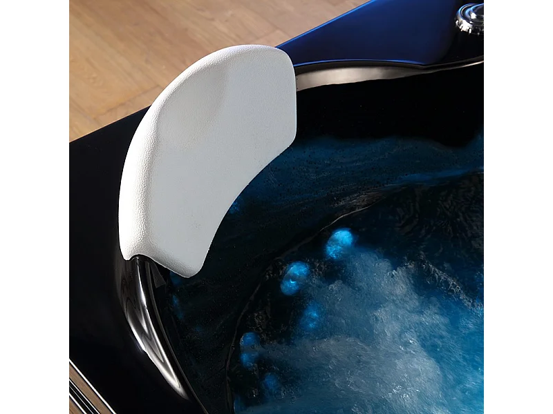 Baignoire balnéo MARINA BLACK 2 places ARCHIPEL® 181x151 - GAUCHE