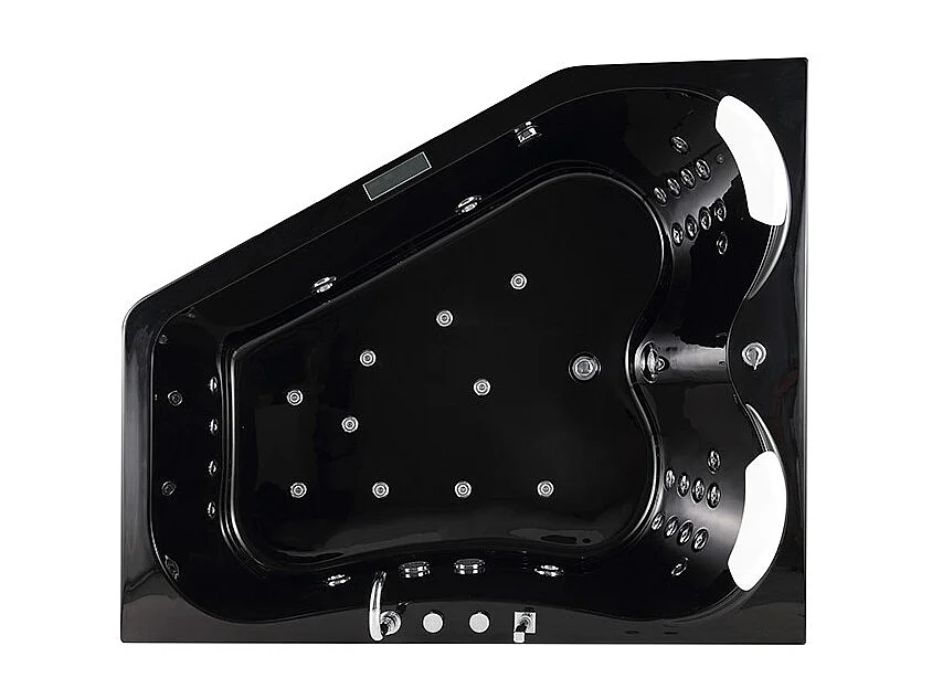 Baignoire balnéo MARINA BLACK 2 places ARCHIPEL® 181x151 - GAUCHE