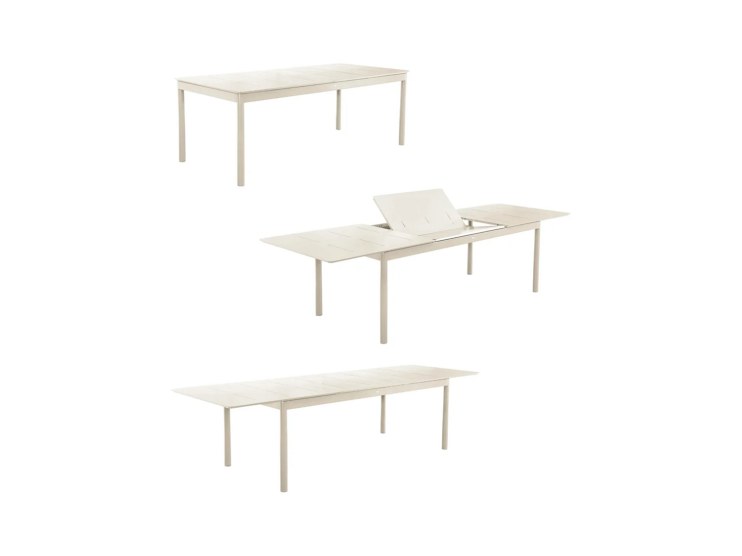 Tavolo da giardino in alluminio e textilene, allungabile, 8 sedie,