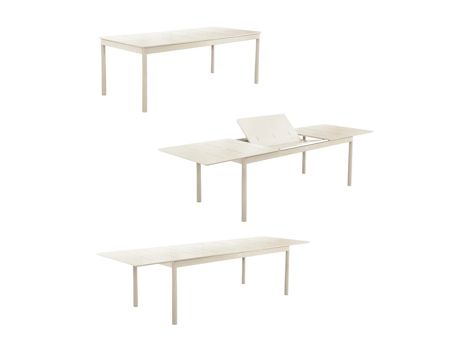 Tavolo da giardino in alluminio e textilene, allungabile, 8 sedie,