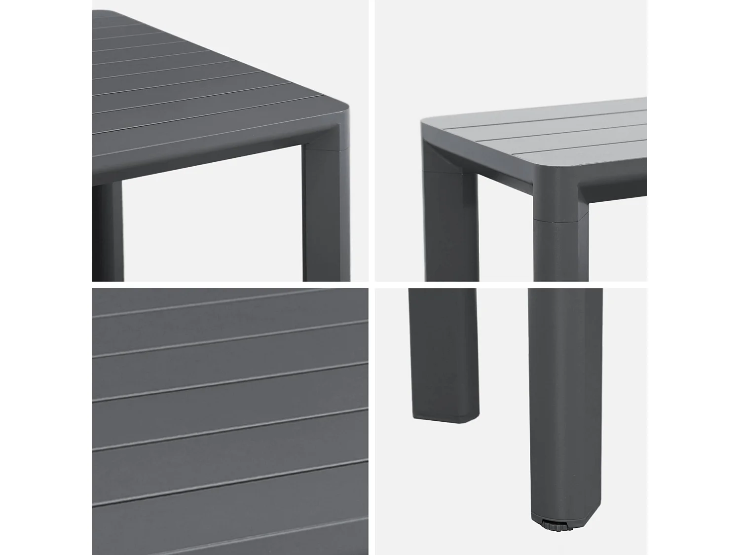 Mesa de jardín de aluminio,1 banco 4 sillas antracita