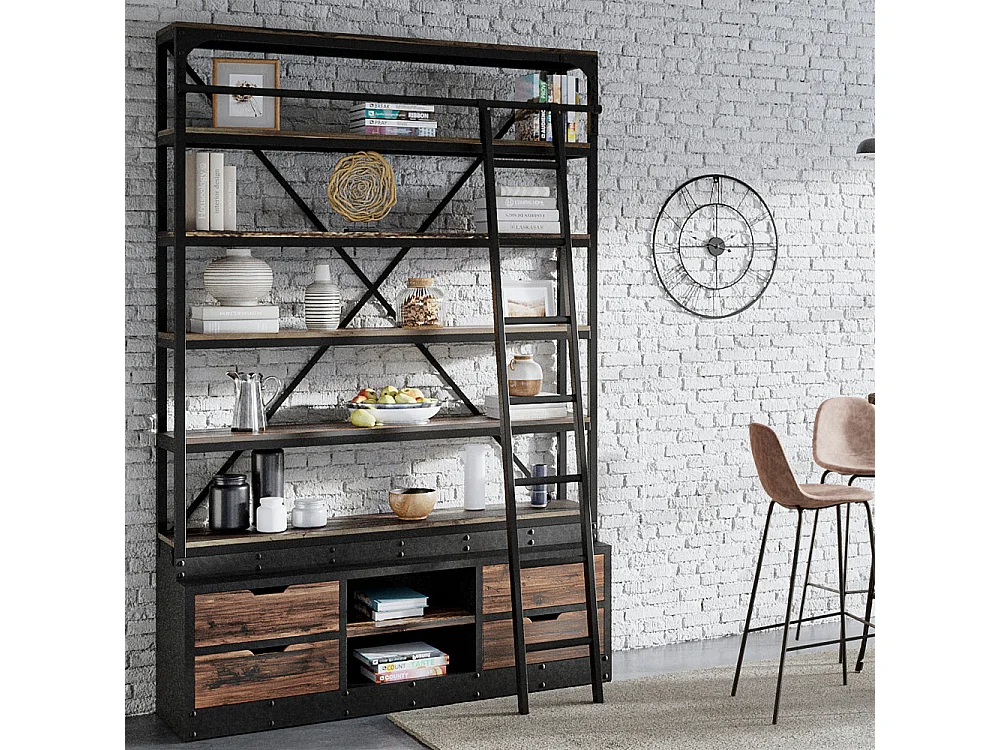 Set di 2 librerie in legno e metallo - Kasi