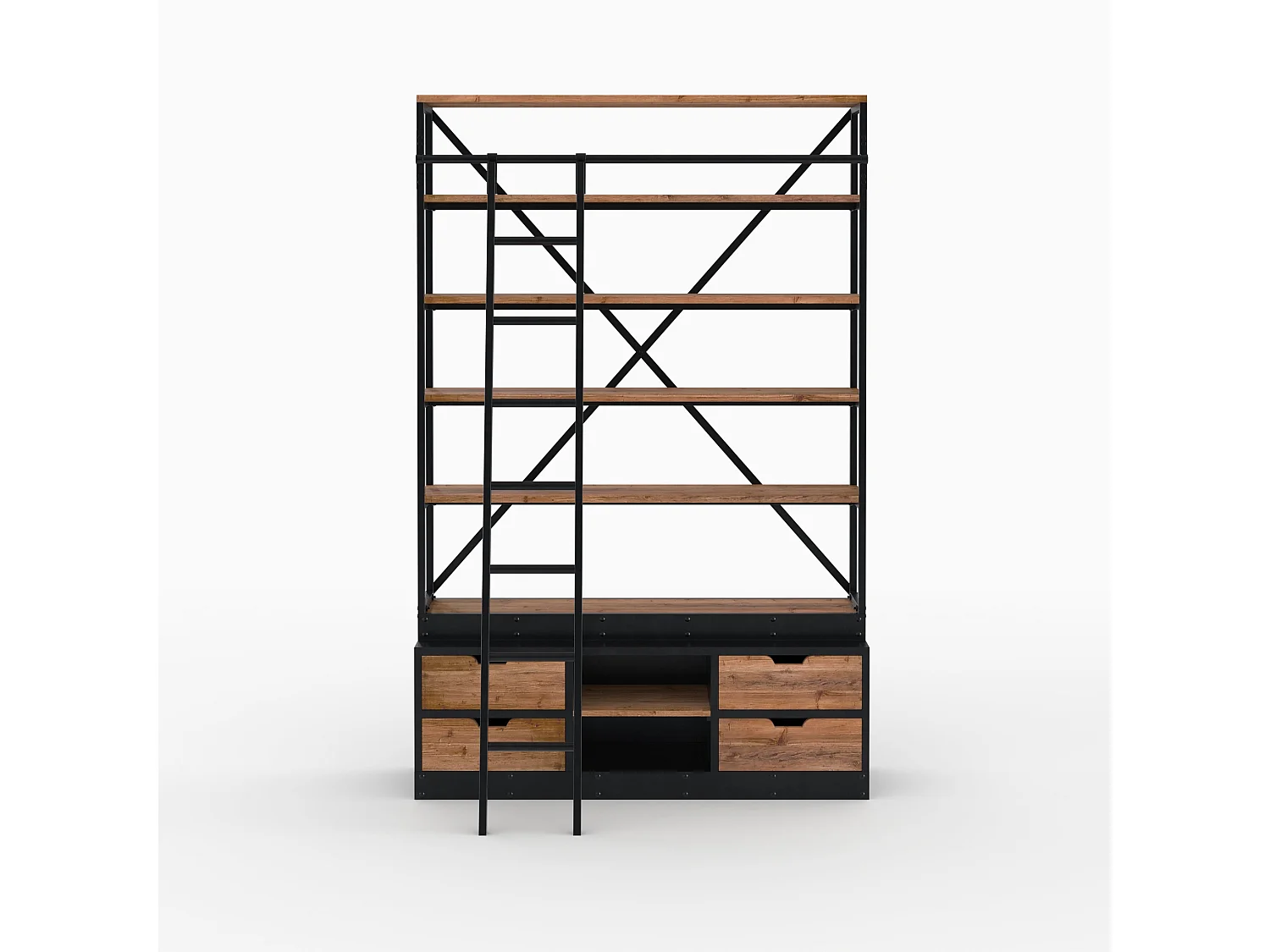 Set di 2 librerie in legno e metallo - Kasi