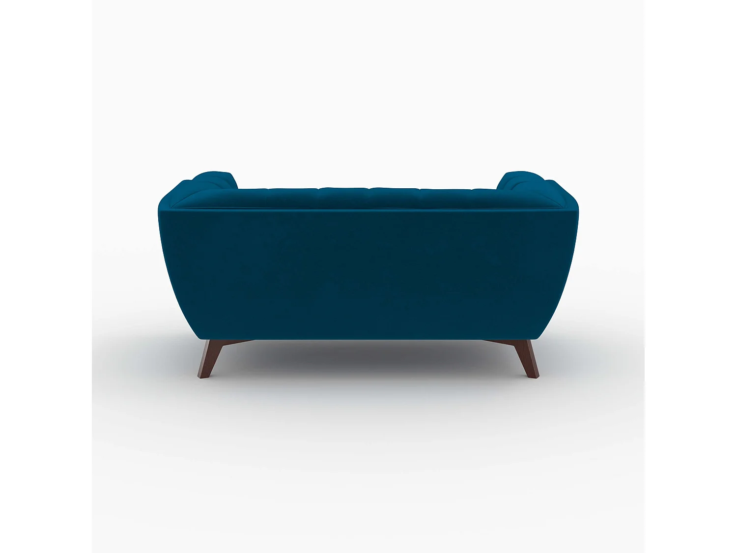 Set divano e poltrona in velluto blu 3 posti - Mona