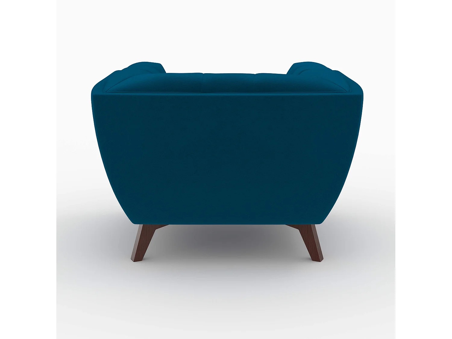 Set divano e poltrona in velluto blu 3 posti - Mona