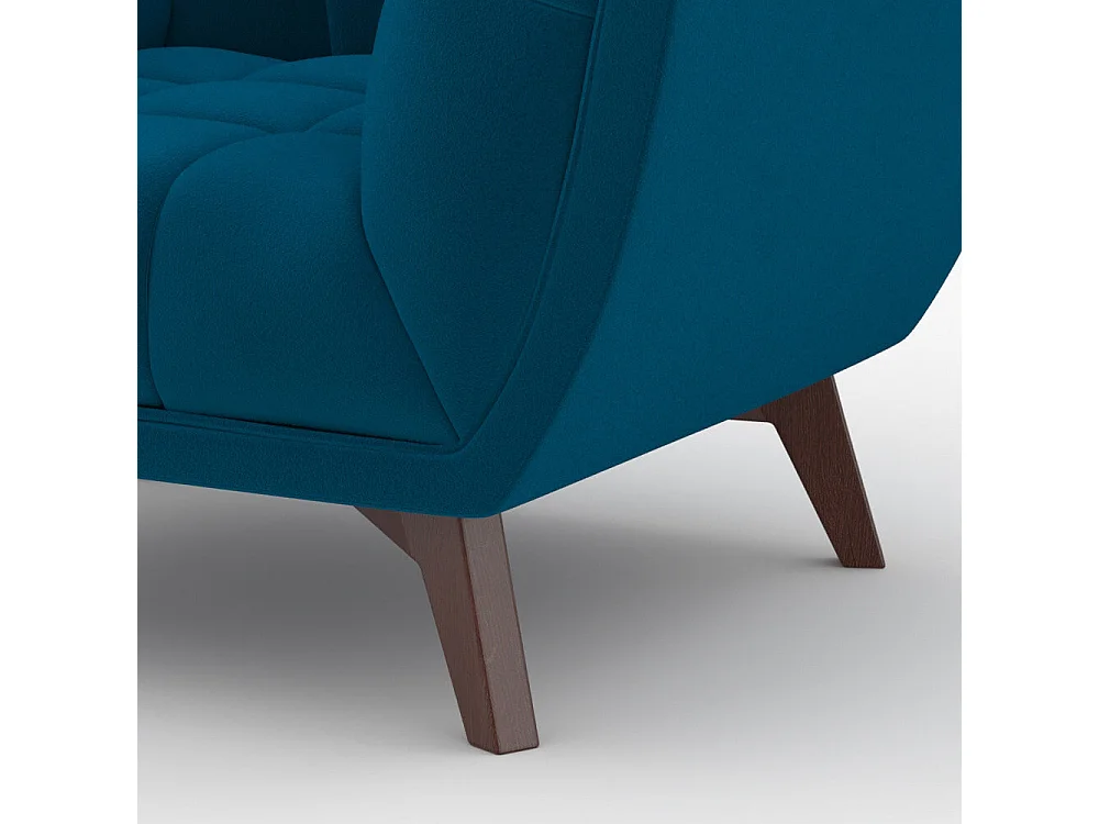 Pack sofá y sillón de terciopelo azul 3 plazas - Mona