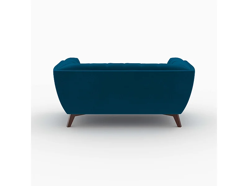 Ensemble canapé et fauteuil en velours bleu 3 places - Mona