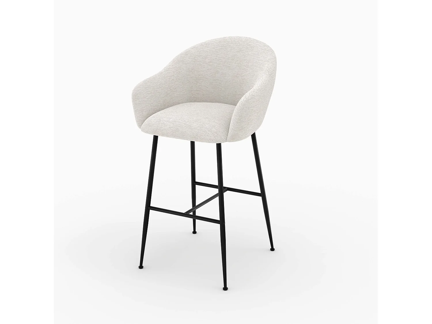 Sillas de bar en tejido bouclé blanco 76 cm - Socky