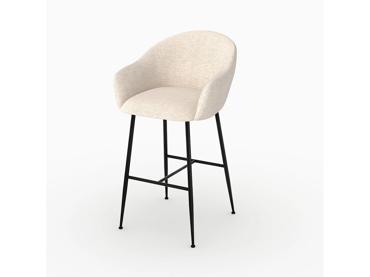 Sillas de bar en tejido bouclé blanco 76 cm - Socky