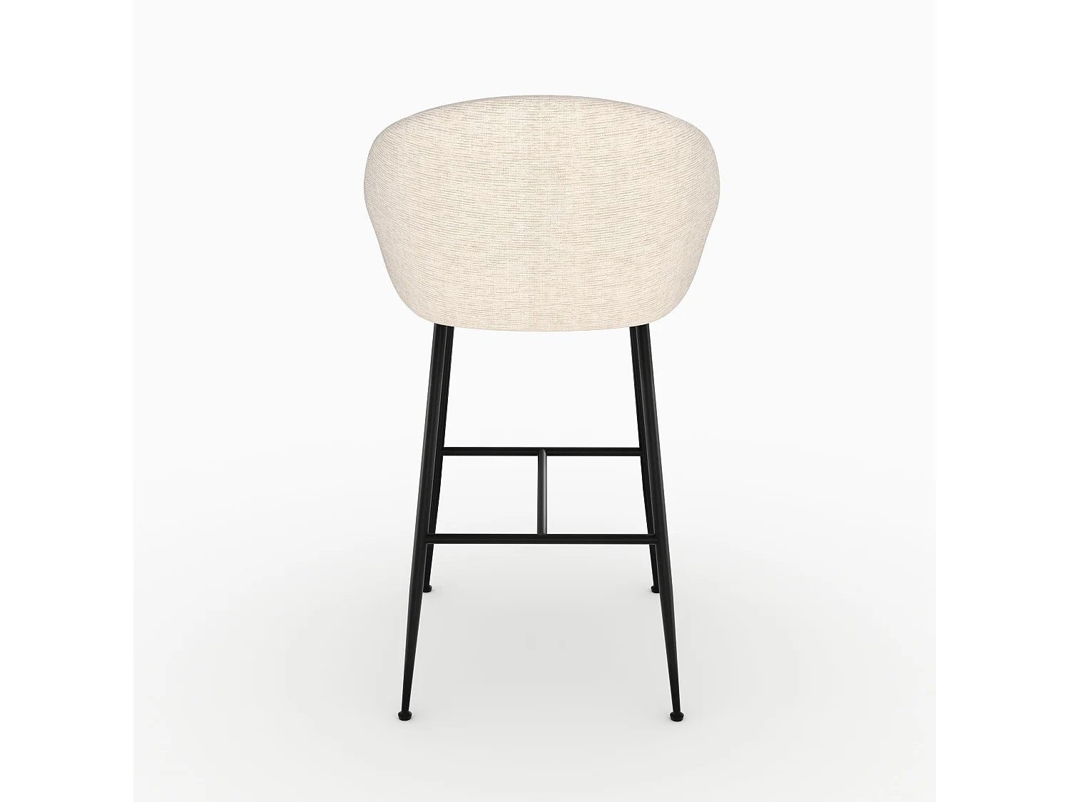 Sedia da bar in tessuto bouclé bianco 76 cm - Socky