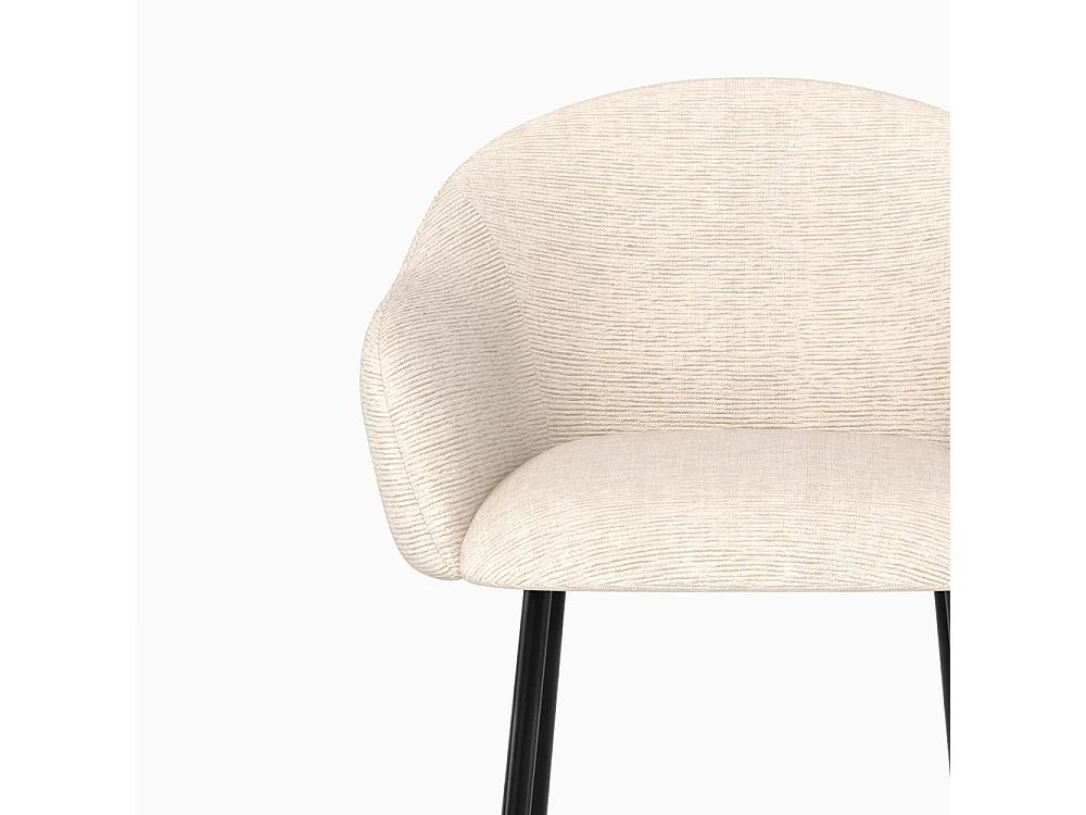 Chaise de bar en tissu blanc chiné 76 cm - Socky