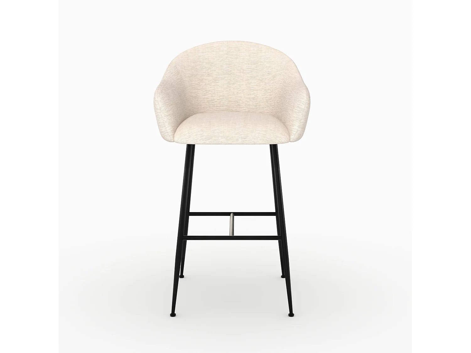 Chaise de bar en tissu blanc chiné 76 cm - Socky