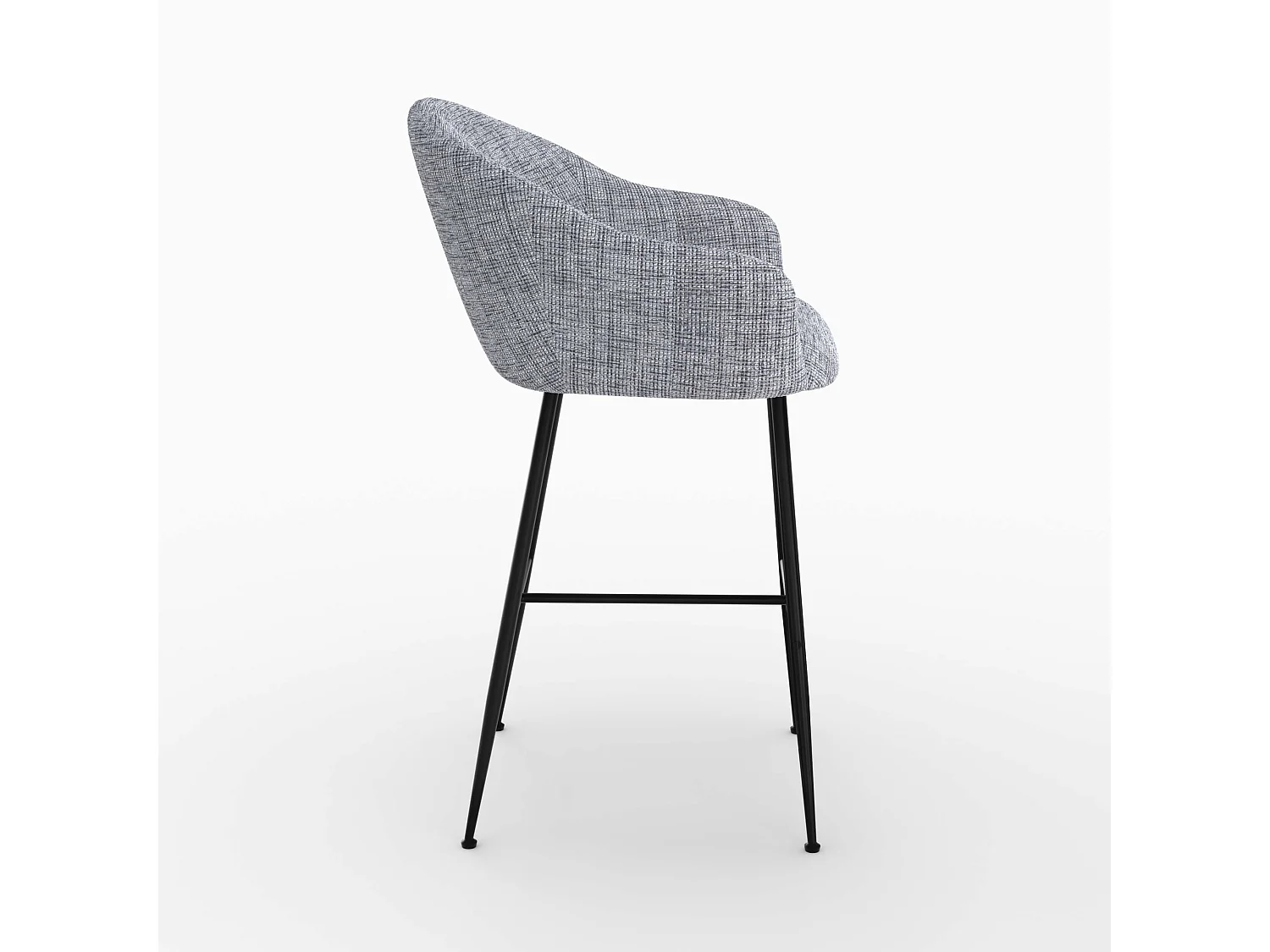 Sillas de bar en tejido bouclé gris 76 cm - Socky