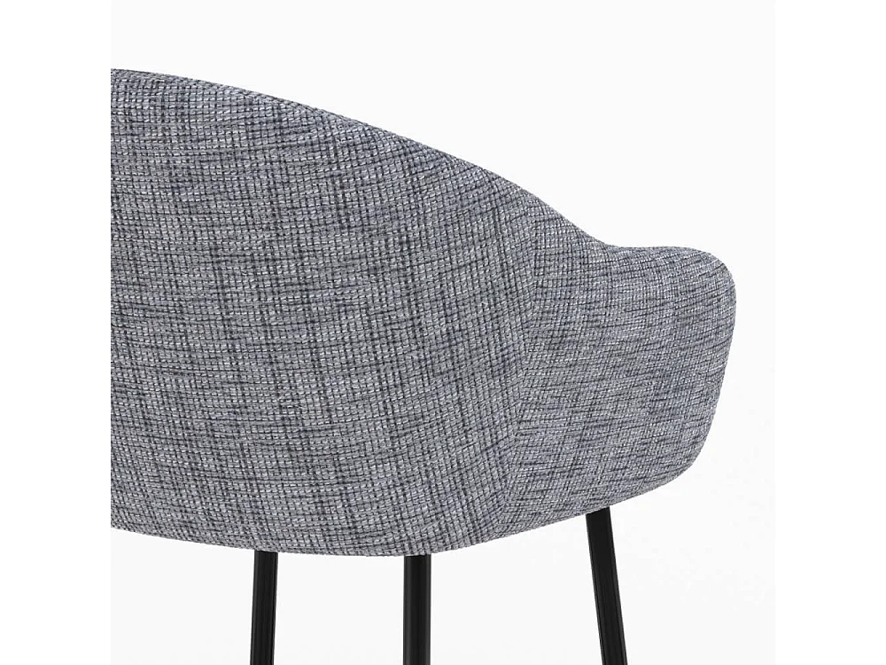 Chaise de bar en tissu gris chiné 76 cm - Socky