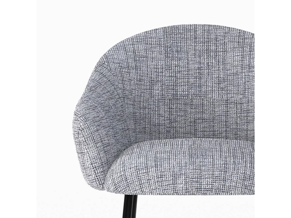 Chaise de bar en tissu gris chiné 76 cm - Socky