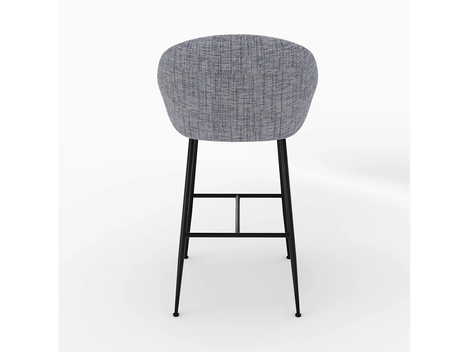 Chaise de bar en tissu gris chiné 76 cm - Socky