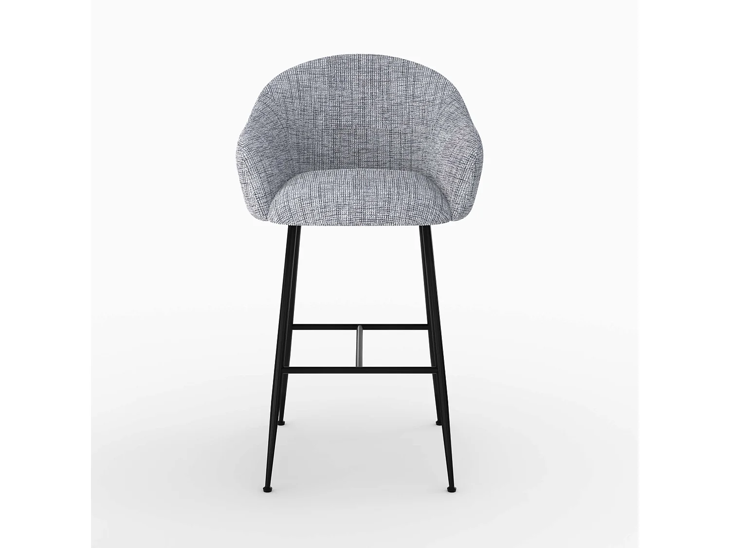 Silla de bar en tejido bouclé gris 76 cm - Socky
