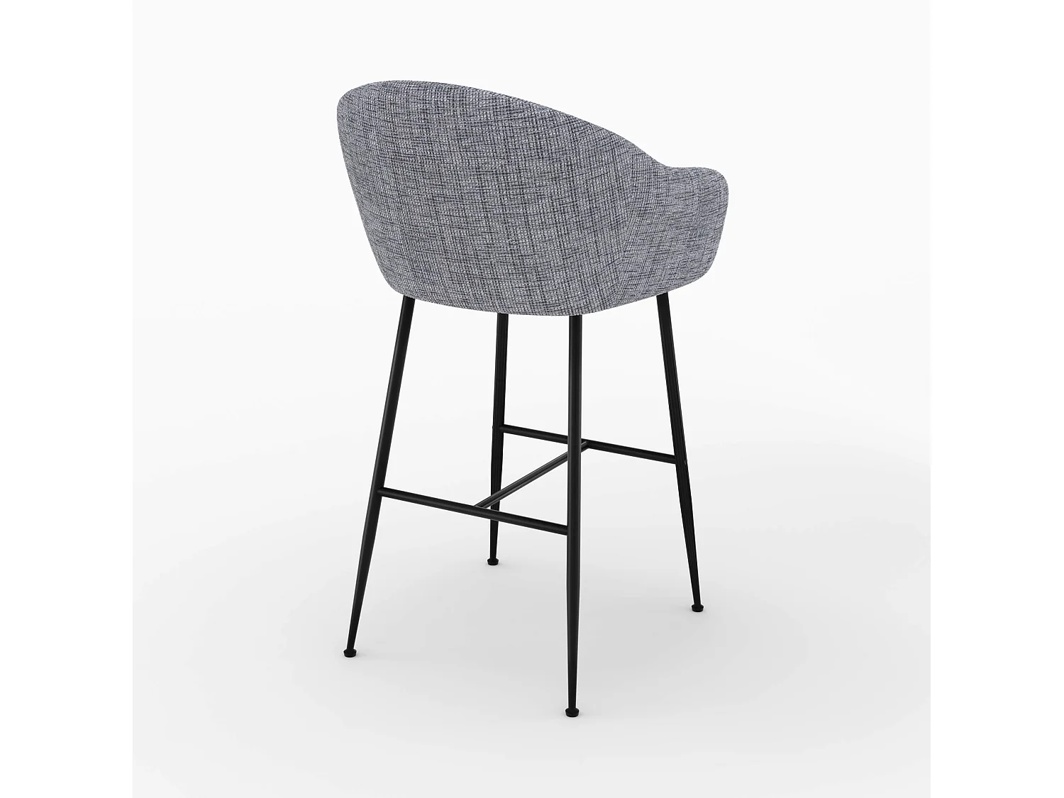 Silla de bar en tejido bouclé gris 76 cm - Socky