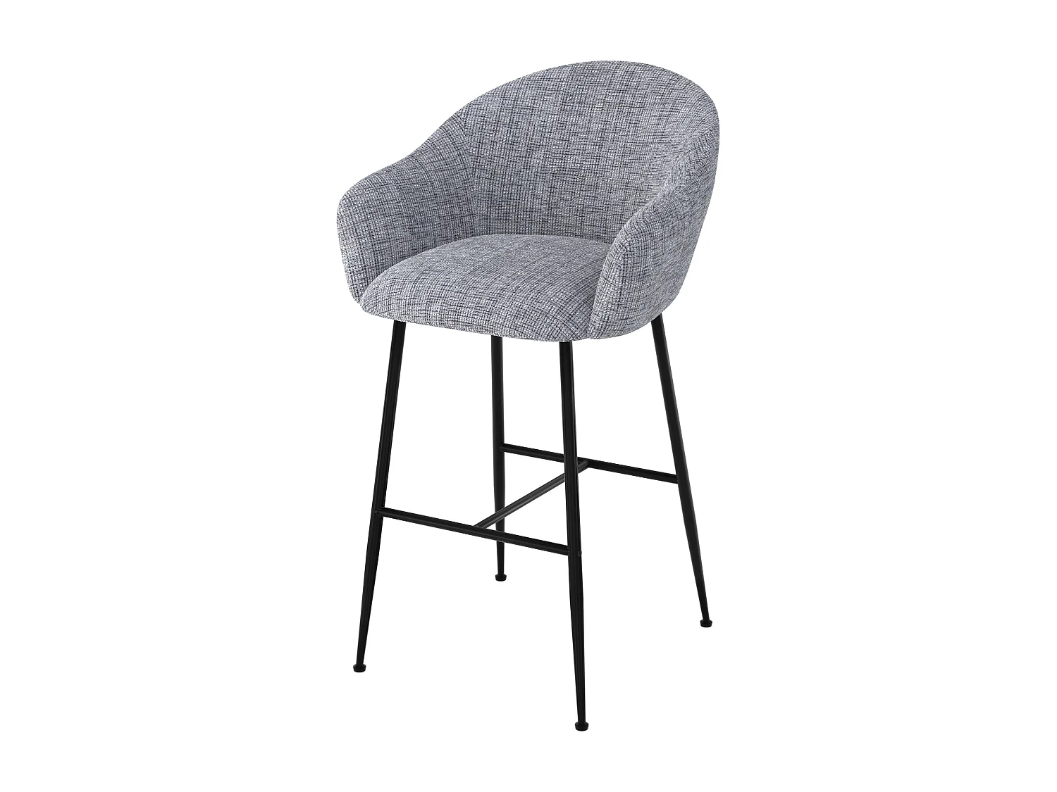 Sedia da bar in tessuto grigio mélange 76 cm - Socky