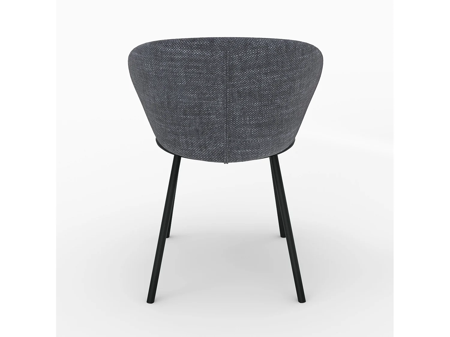 Chaise en tissu gris et pieds en métal noir - Angèle