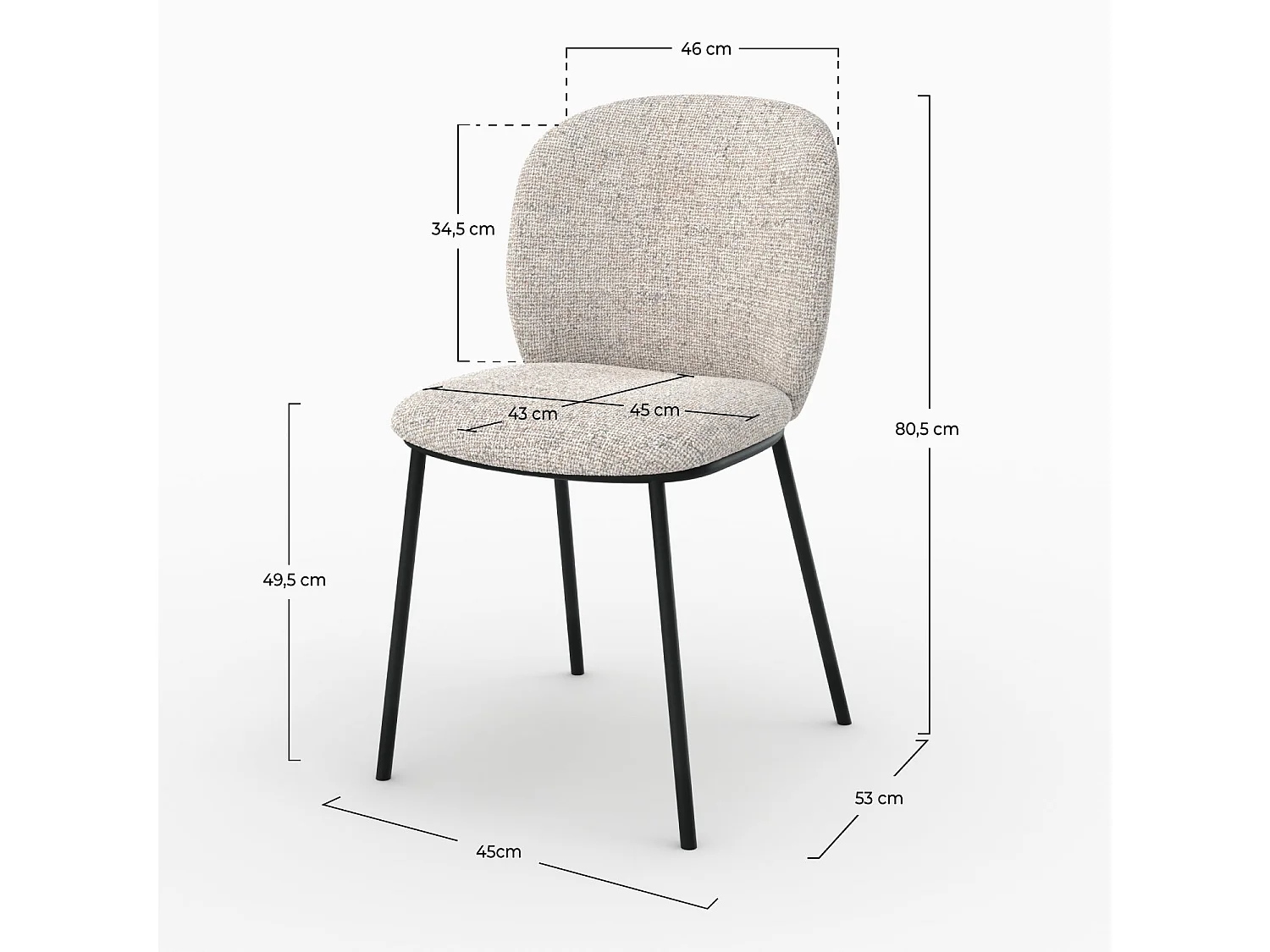 Set di 2 sedie in tessuto bouclé beige - Adèle