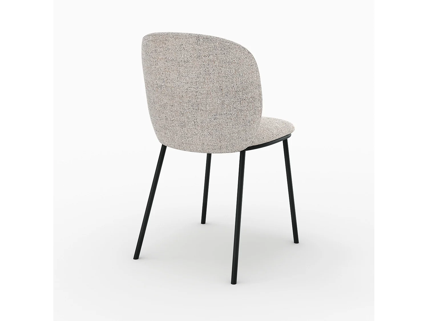 Set di 2 sedie in tessuto bouclé beige - Adèle