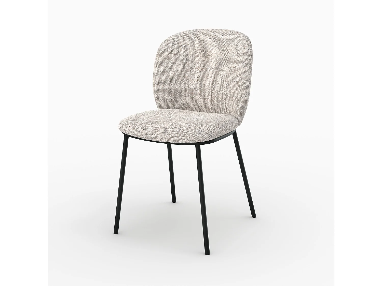 Lot de 2 chaises en tissu beige chiné - Adèle