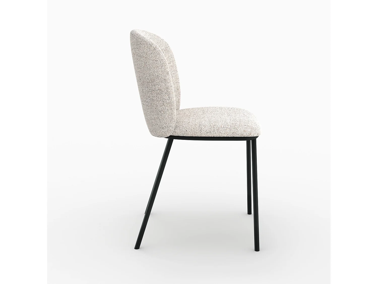 Lot de 2 chaises en tissu beige chiné - Adèle