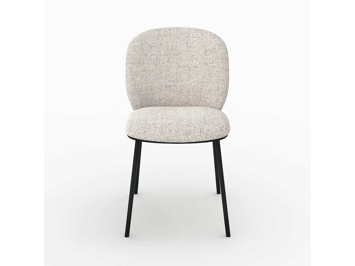 Lot de 2 chaises en tissu beige chiné - Adèle