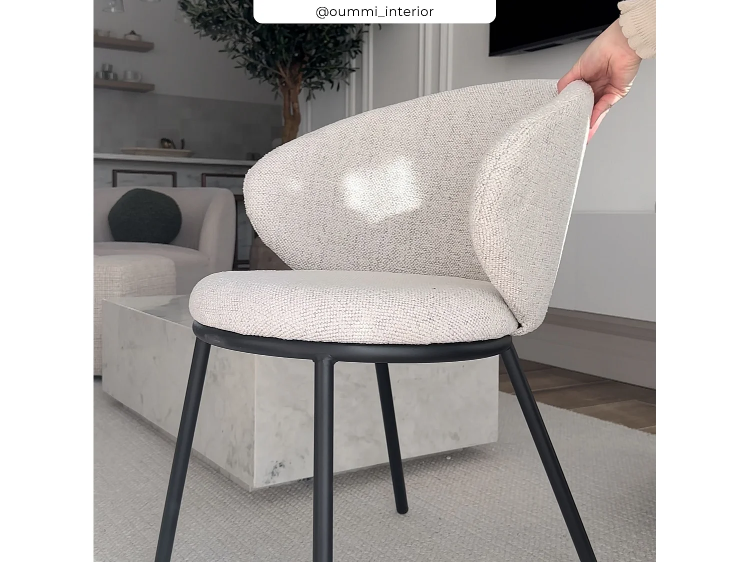 Silla en tejido beige - Angèle