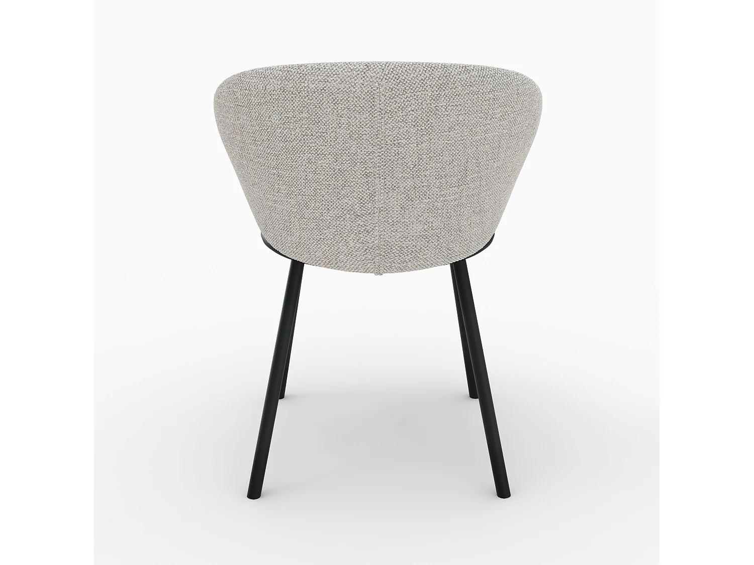 Chaise en tissu beige et pieds en métal noir - Angèle