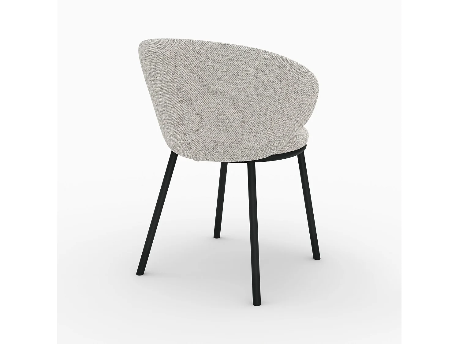 Chaise en tissu beige et pieds en métal noir - Angèle