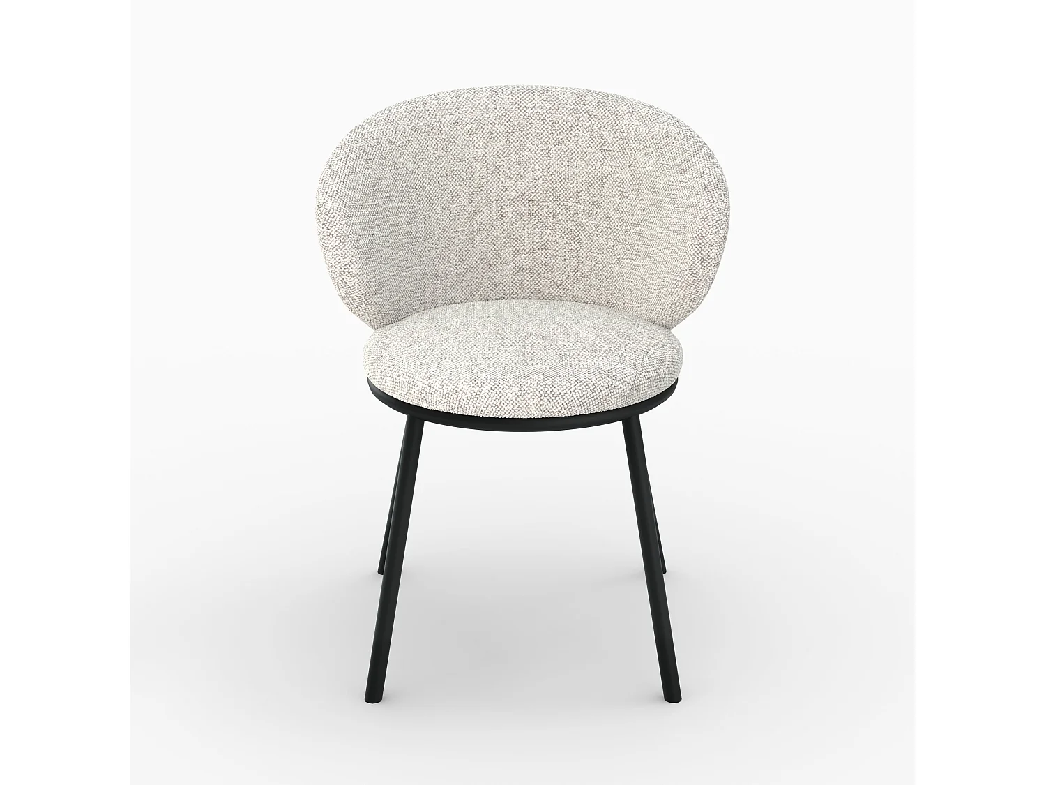 Chaise en tissu beige et pieds en métal noir - Angèle