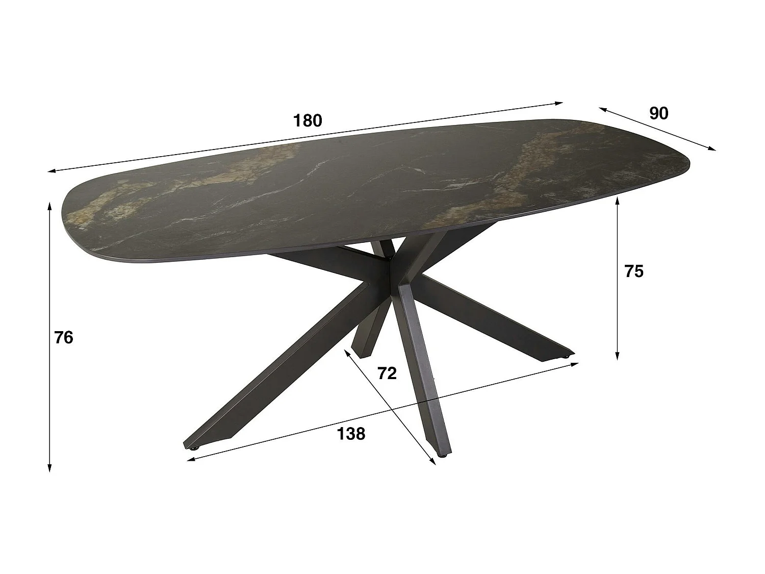 Table en céramique design 180 cm GALWAY