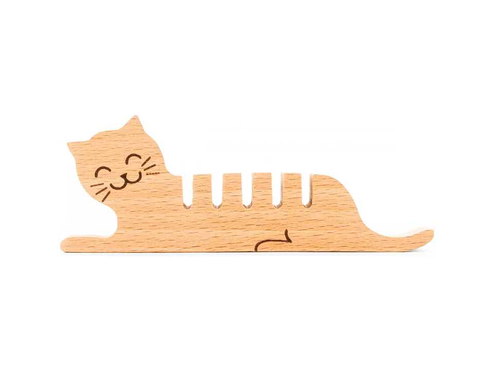 Porte câbles Chat Naturel  Kikkerland
