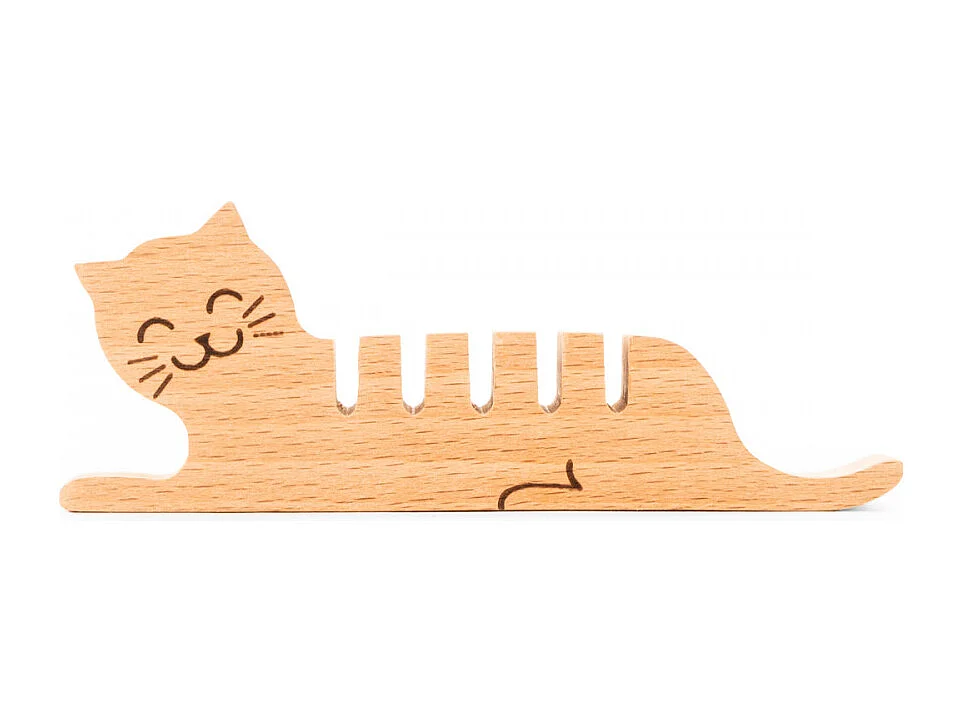 Porte câbles Chat Naturel  Kikkerland
