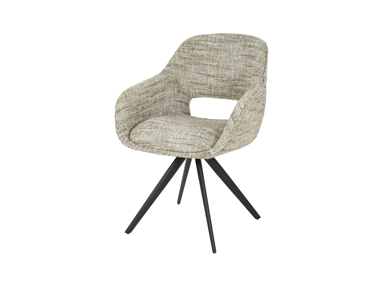 Fauteuil de table pivotant en tissu sable chiné (lot de 2) CREEK